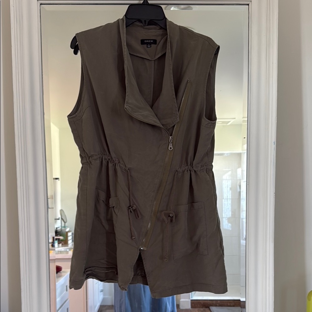 DREW Green Utility Jacket with Belted Waist - Picture 1 of 5